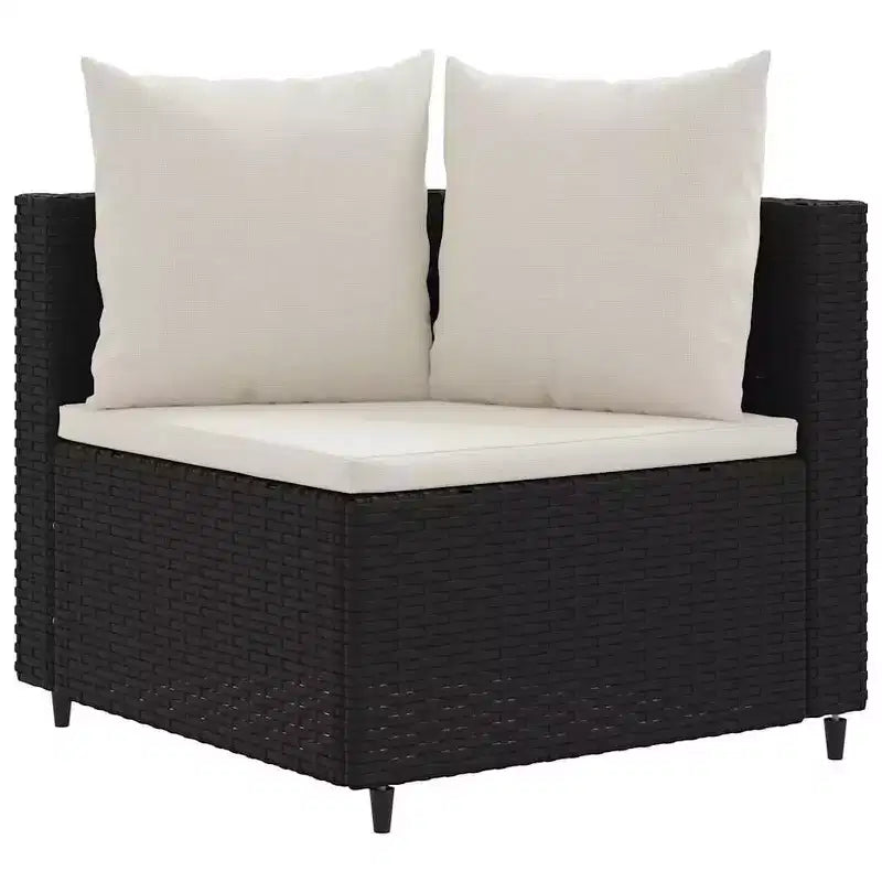 vidaXL Salon de jardin d'angle en rotin avec coussins - Divers coloris