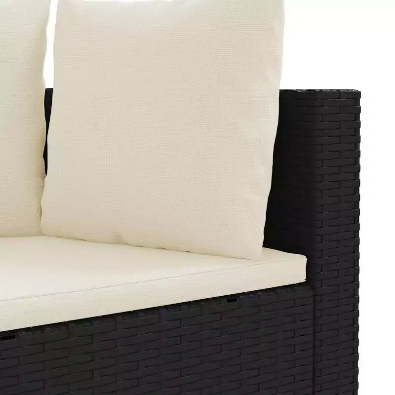 vidaXL Salon de jardin d'angle en rotin avec coussins - Divers coloris