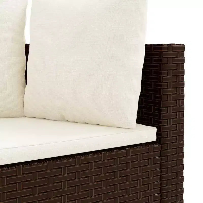 vidaXL Salon de jardin d'angle en rotin avec coussins - Divers coloris