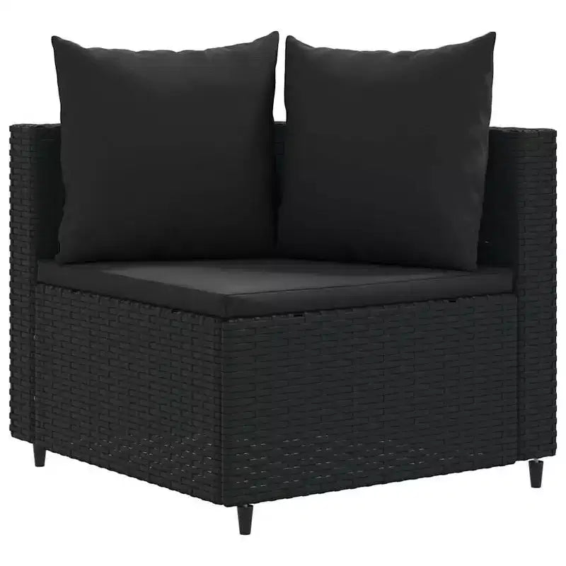 vidaXL Salon de jardin d'angle en rotin avec coussins - Divers coloris