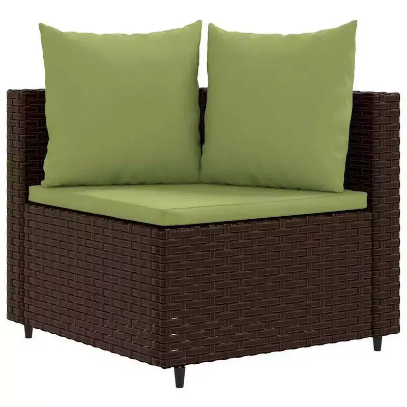vidaXL Salon de jardin d'angle en rotin avec coussins - Divers coloris