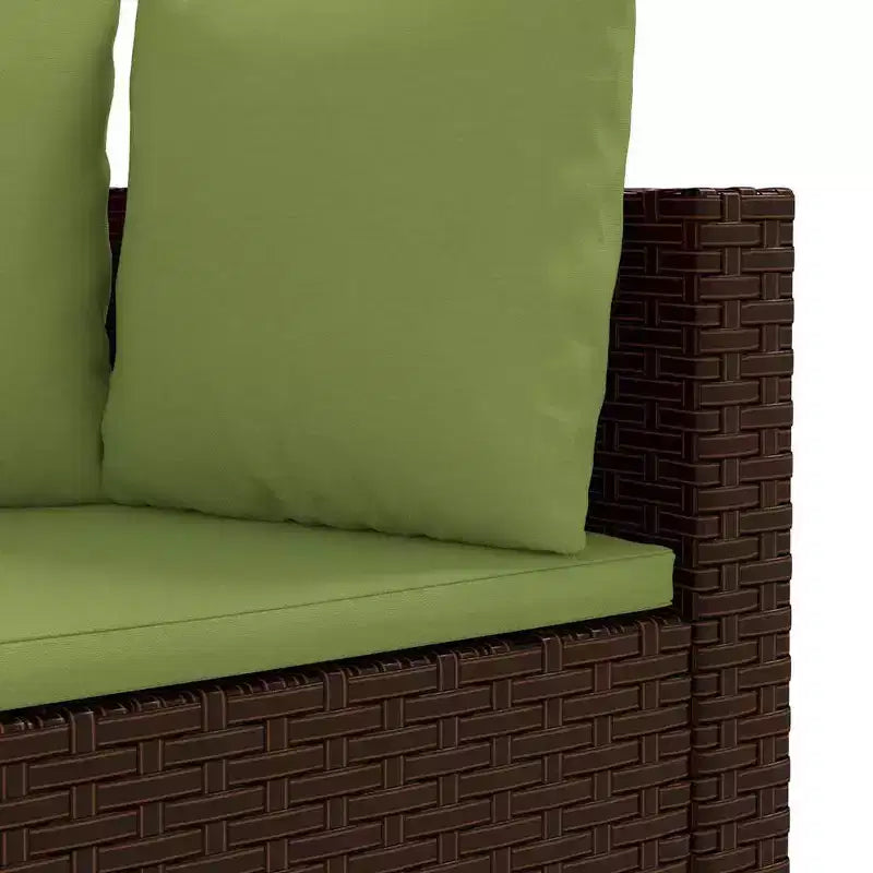 vidaXL Salon de jardin d'angle en rotin avec coussins - Divers coloris