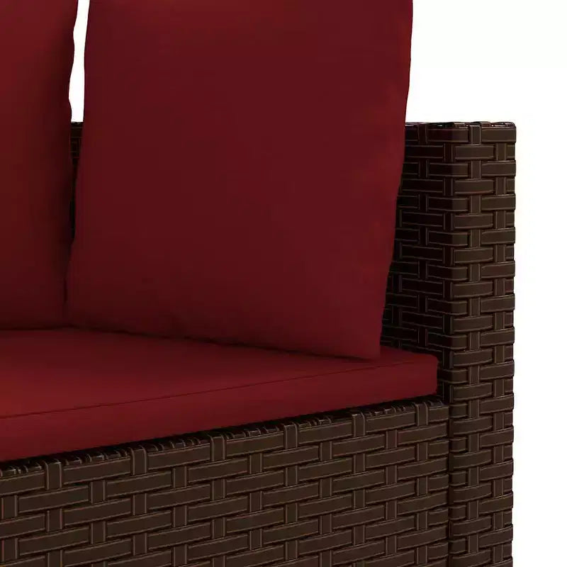 vidaXL Salon de jardin d'angle en rotin avec coussins - Divers coloris