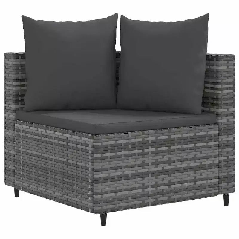 vidaXL Salon de jardin d'angle en rotin avec coussins - Divers coloris