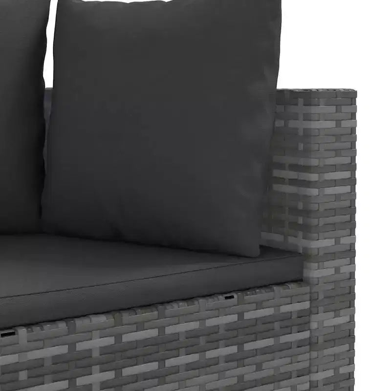 vidaXL Salon de jardin d'angle en rotin avec coussins - Divers coloris