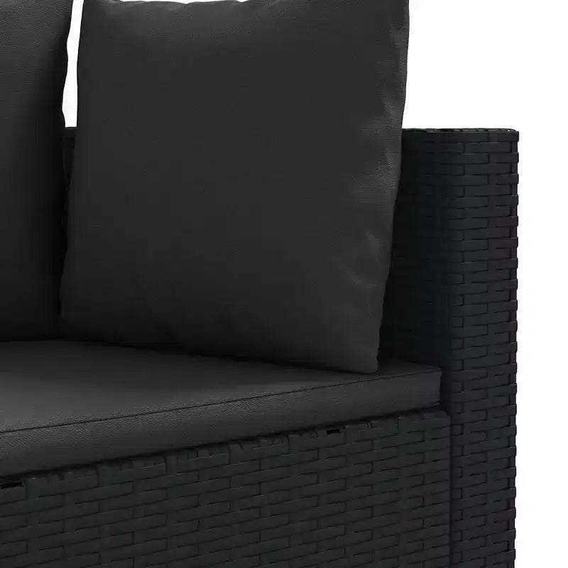 vidaXL Salon de jardin d'angle en rotin avec coussins - Divers coloris