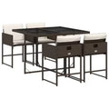 vidaXL Garden Dining Set with Cushions in Various Colors and Materials