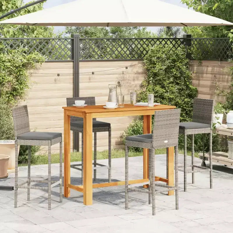 vidaXL Ensemble de bar de jardin - Bois massif et rotin synthétique de diverses couleurs