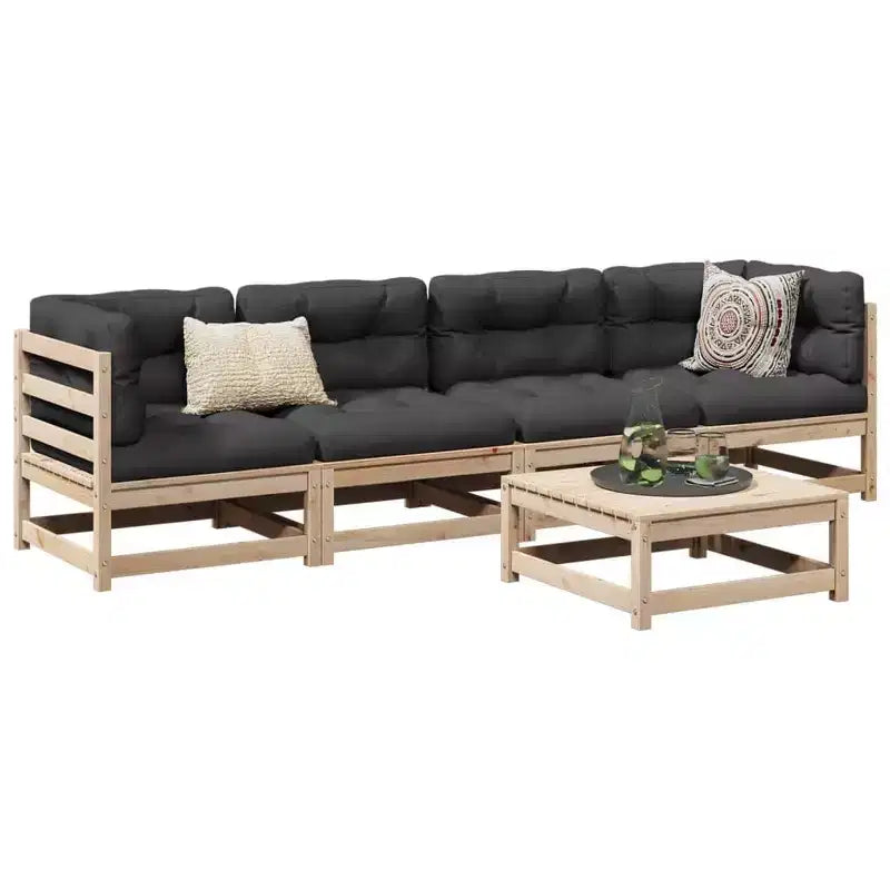 vidaXL Salon de jardin élégant en bois massif