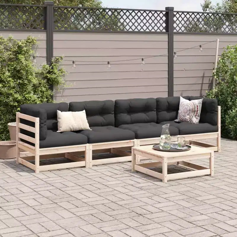 vidaXL Salon de jardin élégant en bois massif