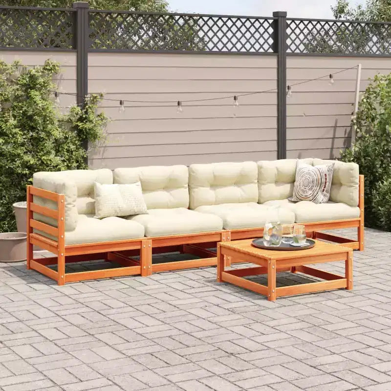 vidaXL Salon de jardin élégant en bois massif