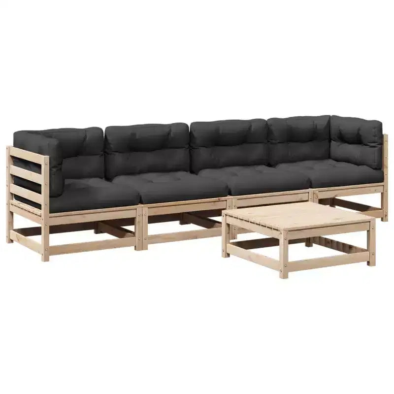 vidaXL Salon de jardin élégant en bois massif