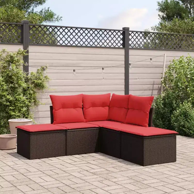 vidaXL Salon de jardin modulable en poly rotin