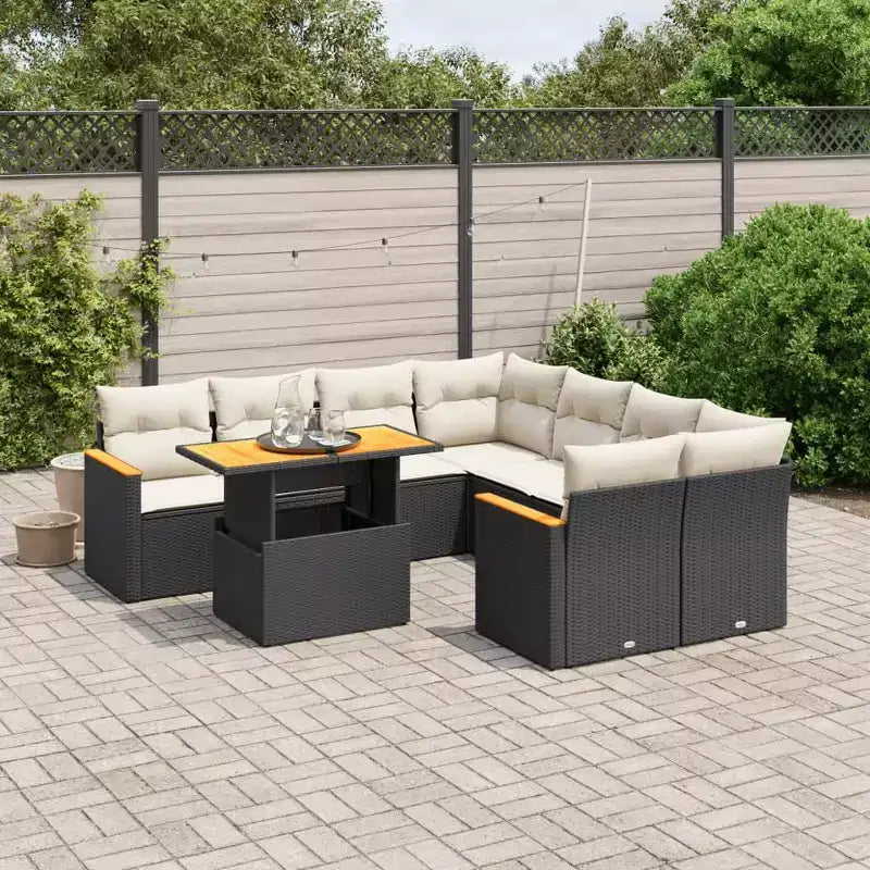 vidaXL Salon de jardin avec coussins de différentes couleurs et options de rangement
