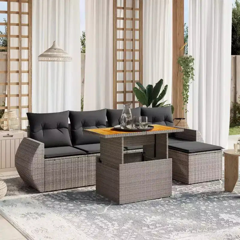 vidaXL Salon de jardin - Canapé d'extérieur modulable avec coussins