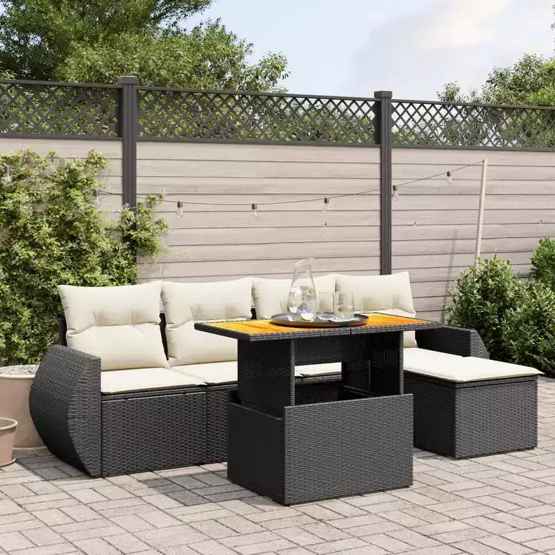 vidaXL Salon de jardin - Canapé d'extérieur modulable avec coussins
