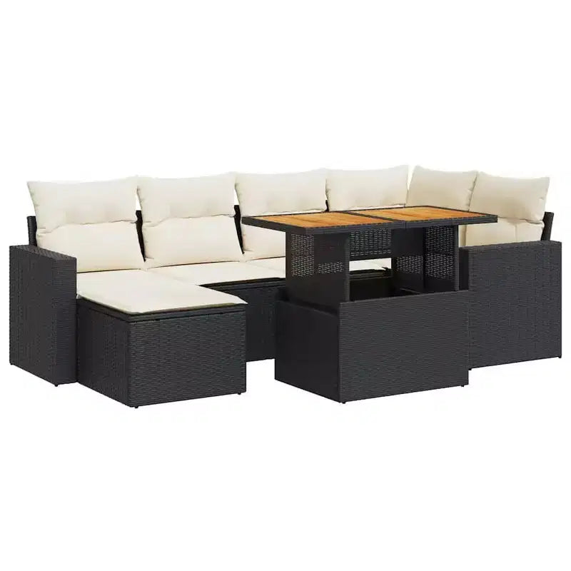 vidaXL Modular Outdoor Sofa Set with Cushions and Storage
