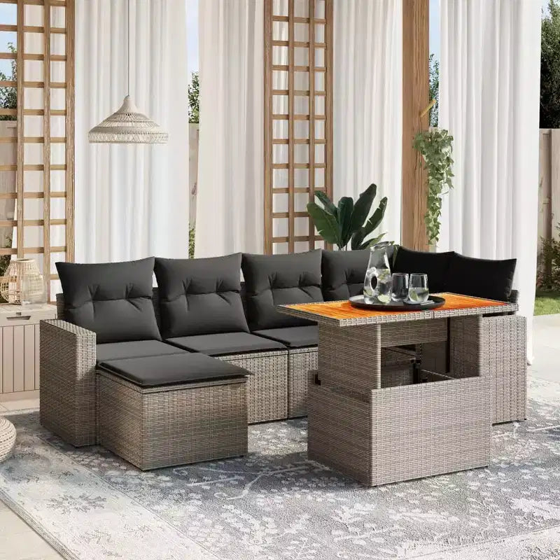 vidaXL Ensemble de canapés de jardin modulaires avec coussins et rangement
