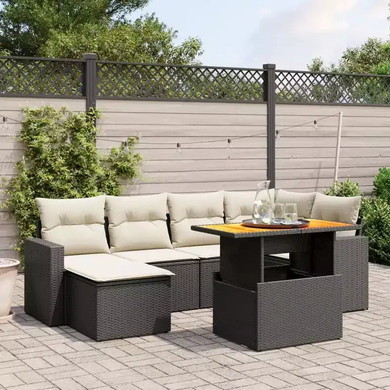 vidaXL Ensemble de canapés de jardin modulaires avec coussins et rangement