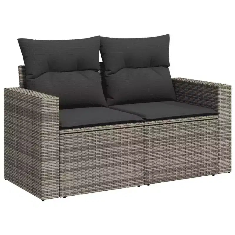 vidaXL Salon de jardin avec coussins - Mobilier d'extérieur moderne en poly rotin