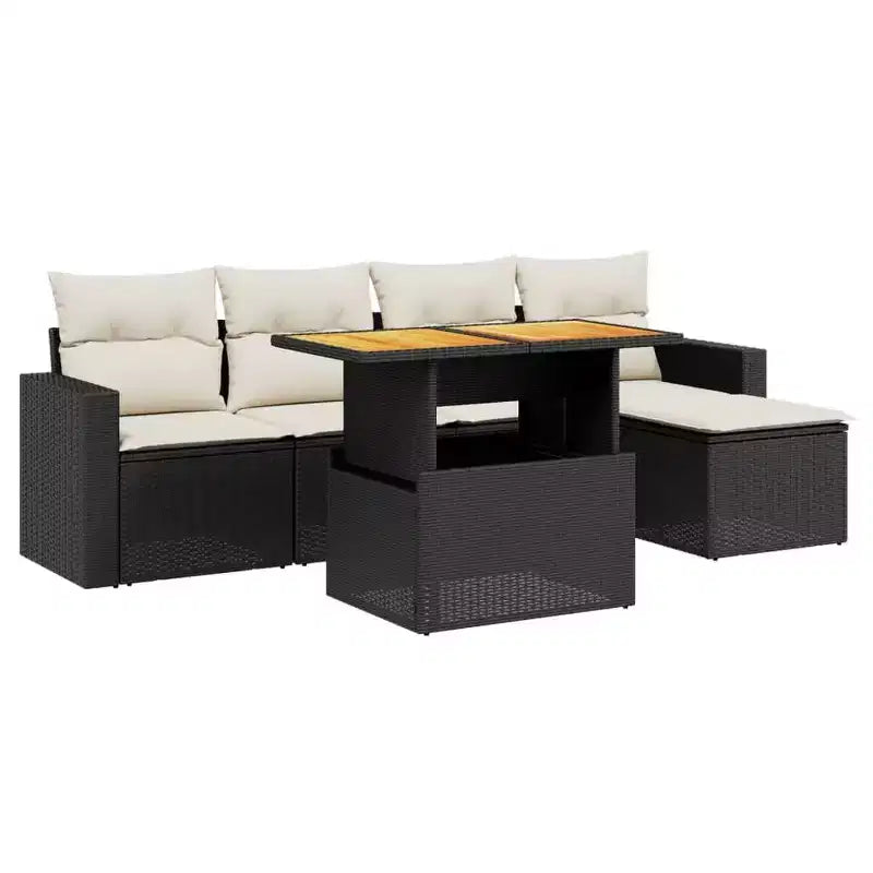 vidaXL Salon de jardin avec coussins - Mobilier d'extérieur moderne en poly rotin