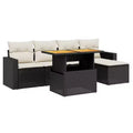 vidaXL Salon de jardin avec coussins - Mobilier d'extérieur moderne en poly rotin
