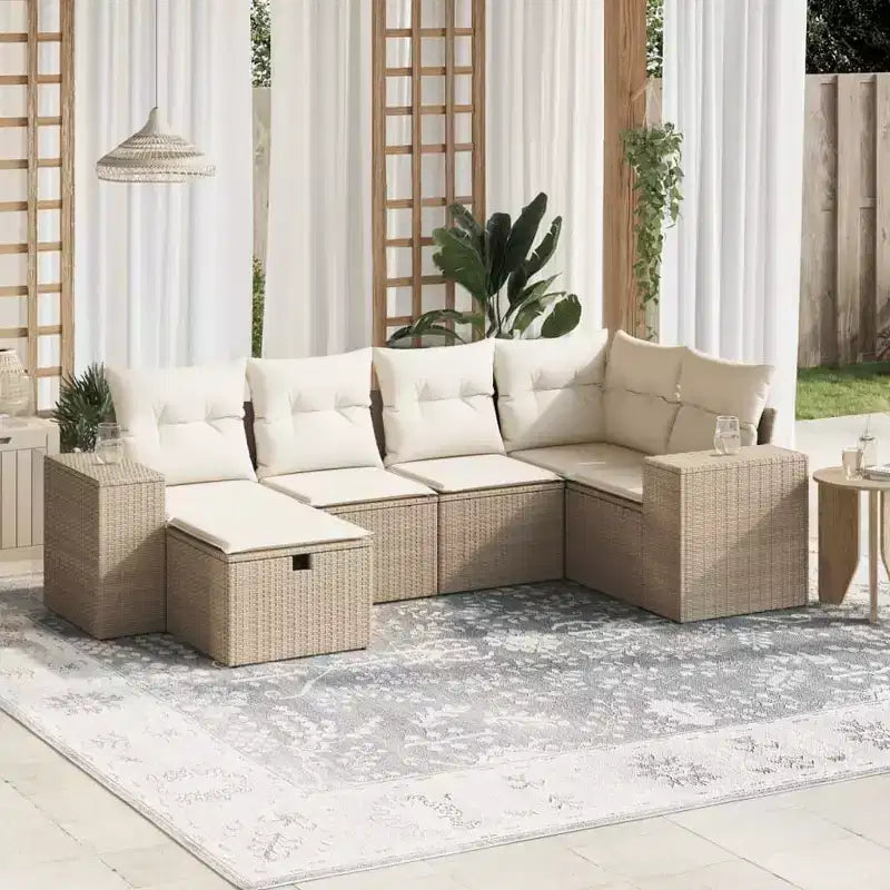 vidaXL Salon de jardin modulable avec coussins, diverses couleurs
