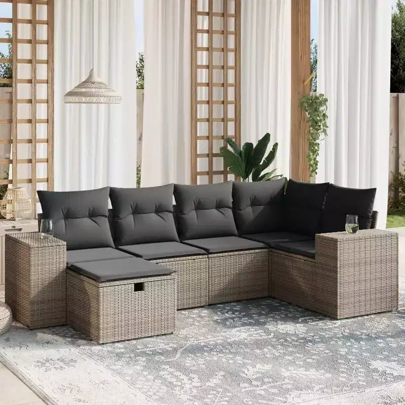vidaXL Salon de jardin modulable avec coussins, diverses couleurs