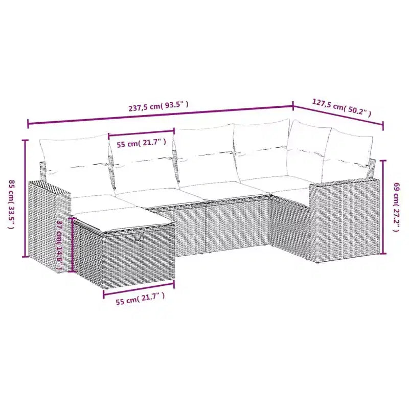 vidaXL Ensemble de canapés de patio modernes avec coussins en différentes couleurs