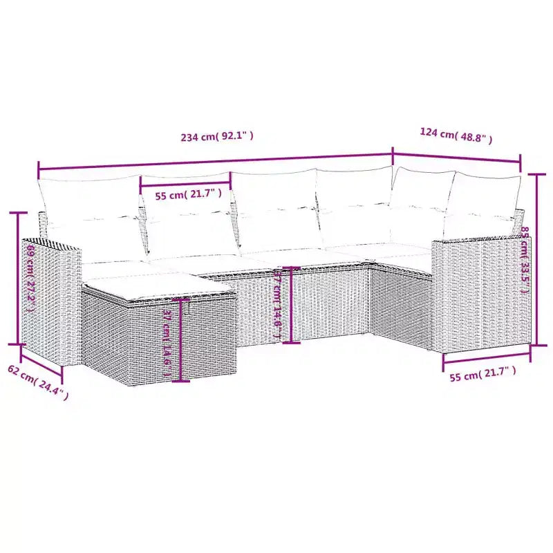 vidaXL Ensemble de canapés de patio modernes avec coussins en différentes couleurs