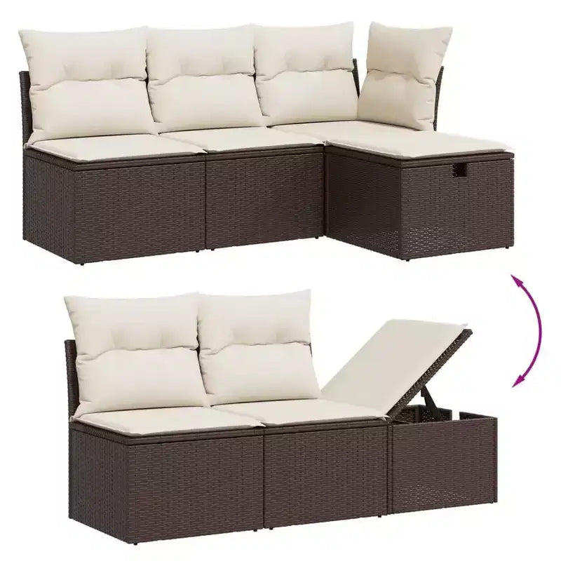 vidaXL Ensemble de canapés de jardin modulable avec coussins