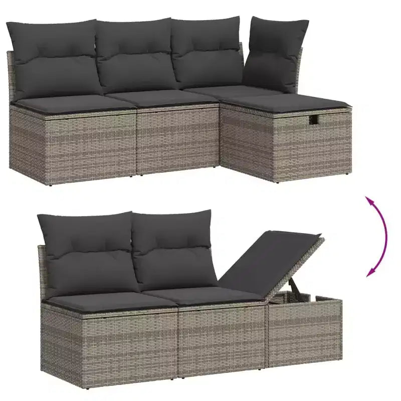 vidaXL Ensemble de canapés de jardin modulable avec coussins