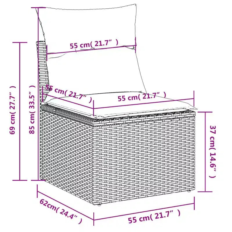 vidaXL Ensemble de canapés de jardin modulable avec coussins