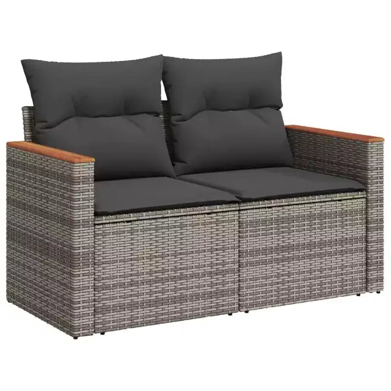 vidaXL Salon de jardin avec coussins – Résine tressée mixte