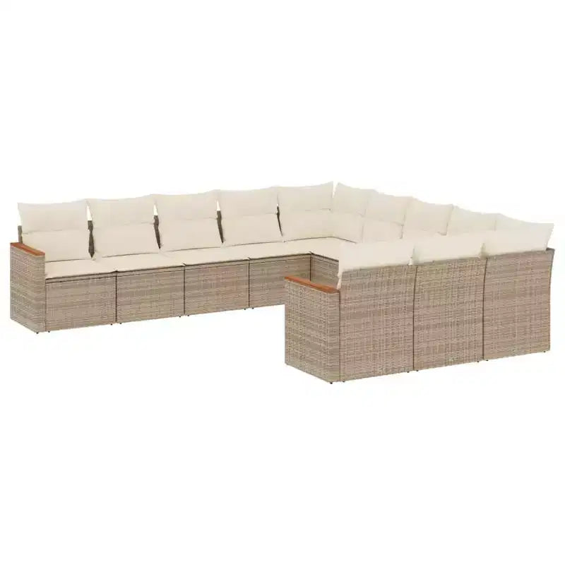 vidaXL Garden Sofa Set with Cushions - Mix Poly Rattan