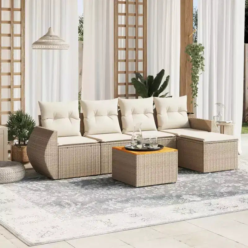 vidaXL Salon de jardin contemporain avec coussins, diverses couleurs