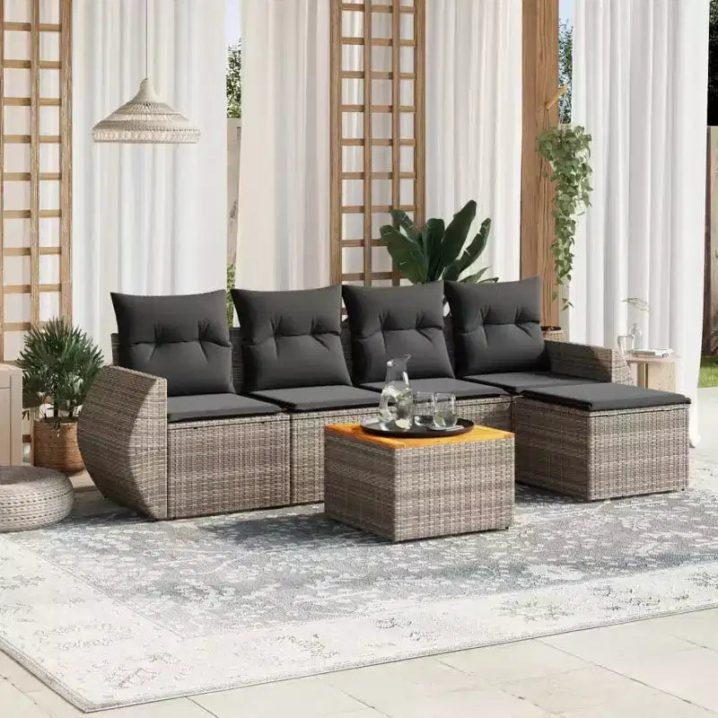 vidaXL Salon de jardin contemporain avec coussins, diverses couleurs