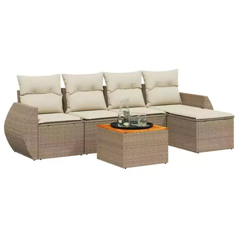 vidaXL Contemporary Garden Sofa Set with Cushions in Various Colors