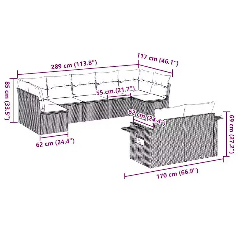 vidaXL Salon de jardin modulable avec coussins -ou Options