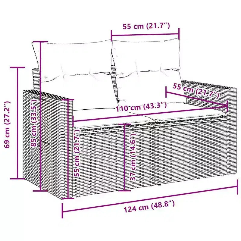 vidaXL Salon de jardin modulable avec coussins -ou Options