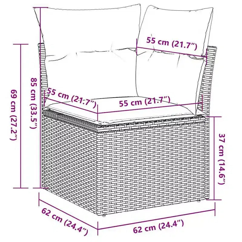 vidaXL Salon de jardin modulable avec coussins -ou Options