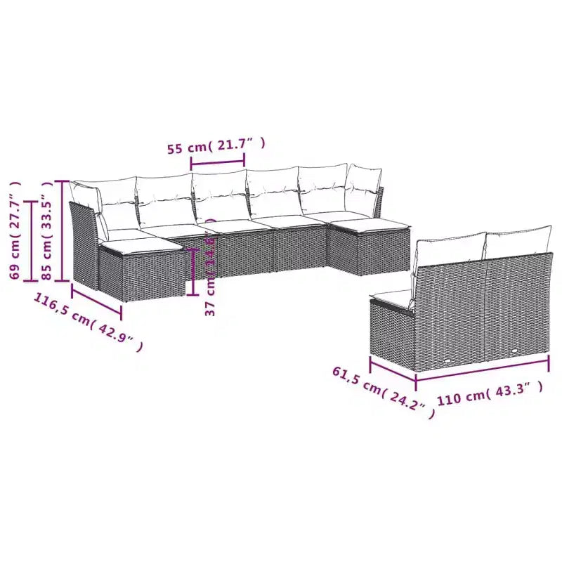 vidaXL Salon de jardin avec coussins – Confort extérieur moderne