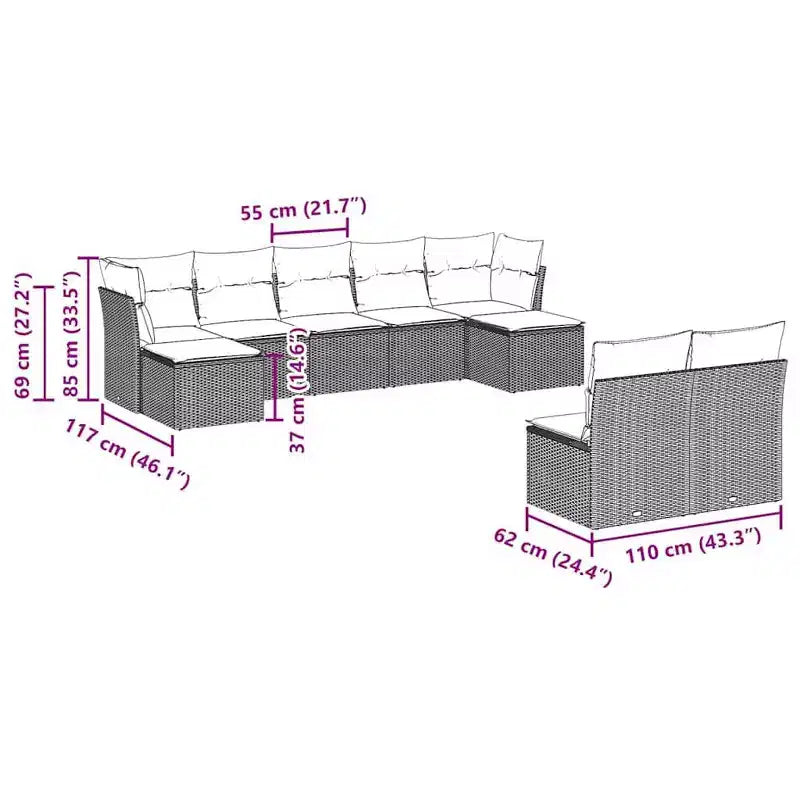 vidaXL Salon de jardin avec coussins – Confort extérieur moderne