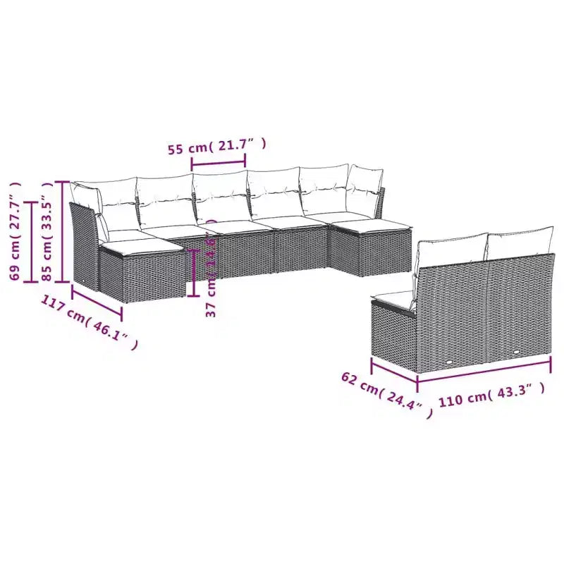 vidaXL Salon de jardin avec coussins – Confort extérieur moderne