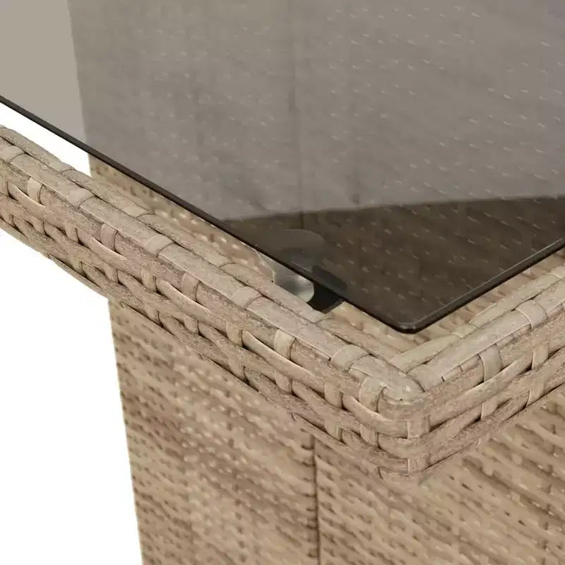 vidaXL Salon de jardin avec coussins - Résine tressée et verre trempé