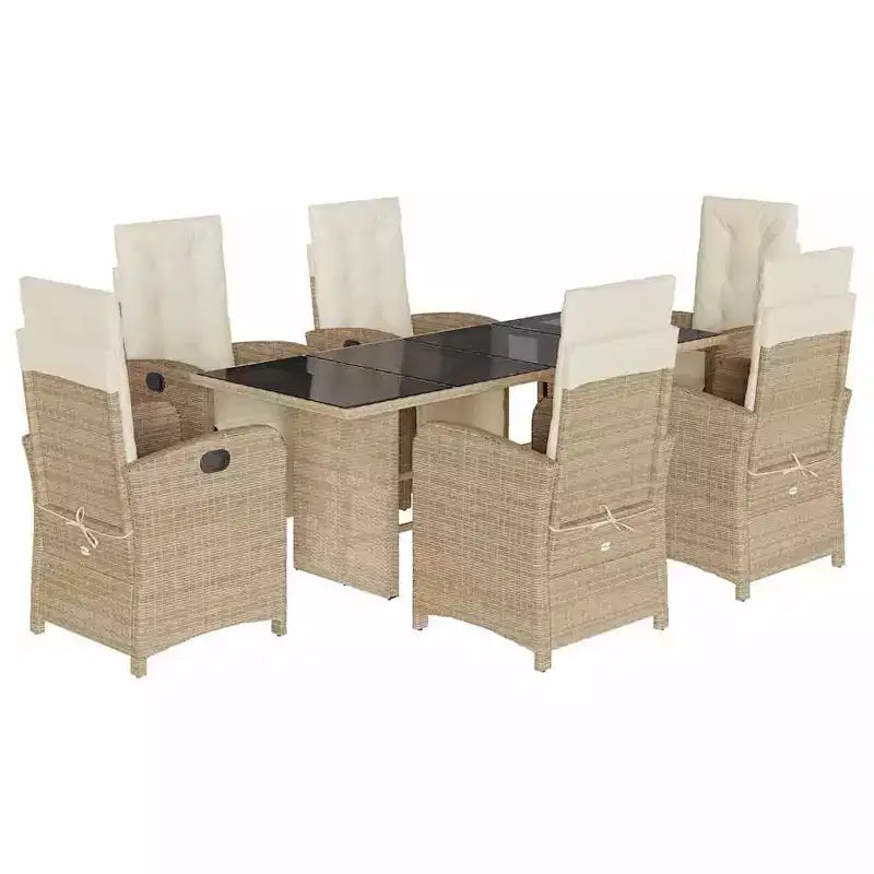 vidaXL Modern Garden Dining Set with Cushions