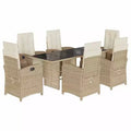 vidaXL Modern Garden Dining Set with Cushions