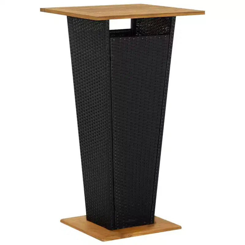vidaXL Ensemble de bar de patio Tabouret de bar Table de bistrot en poly rotin et bois d'acacia massif