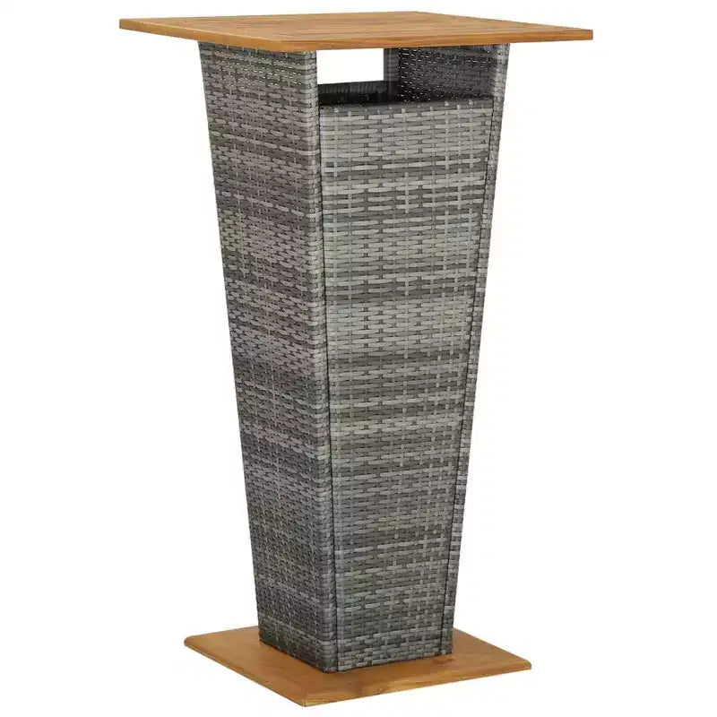 vidaXL Ensemble de bar de patio Tabouret de bar Table de bistrot en poly rotin et bois d'acacia massif