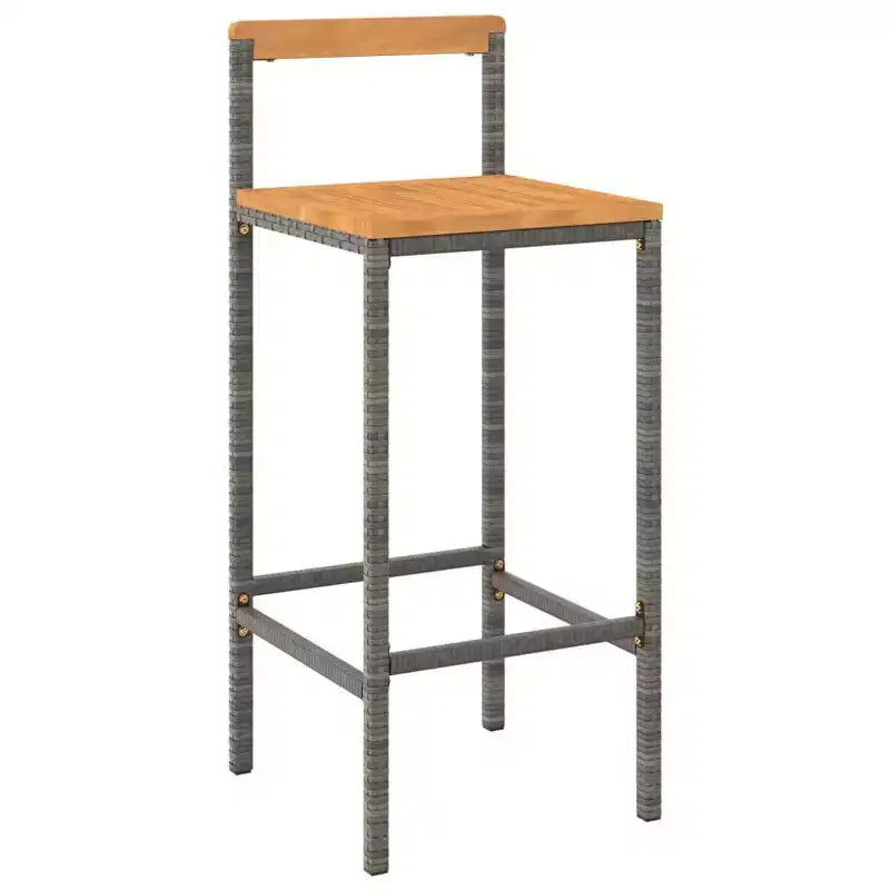 vidaXL Ensemble de bar de patio Tabouret de bar Table de bistrot en poly rotin et bois d'acacia massif